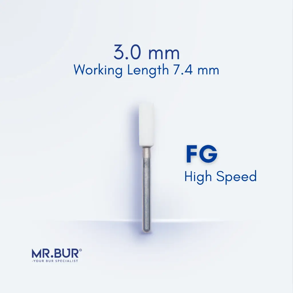 FG WHITE STONE CYLINDER FLAT END